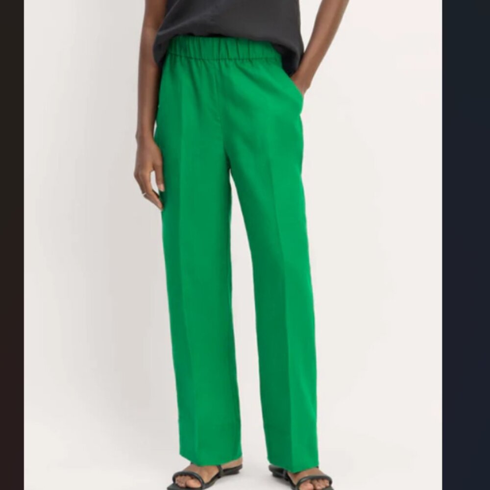 Everlane The Linen Easy Pant - Grass Green - Size S - Tag Still On